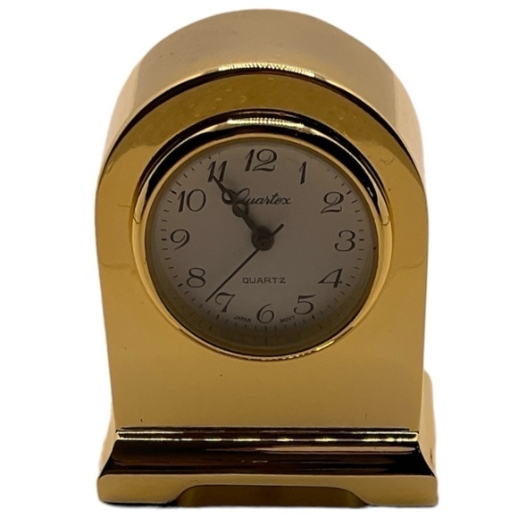 Quartex Gold Mini Tabletop Clock - Picture 1 of 2
